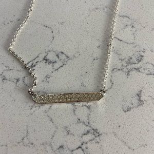 Ralph Lauren Silver Rhinestone Bar Necklace